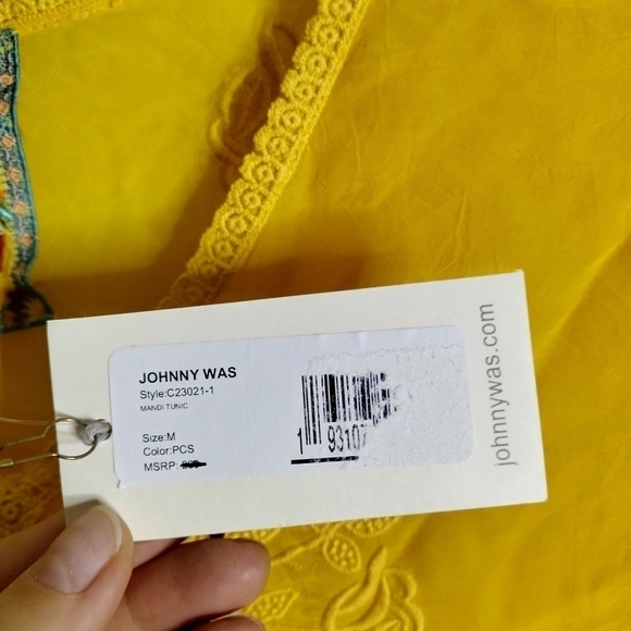 NWT Johnny Was Mandi Tunic Top Yellow Blouse sz M - Picture 7 of 10